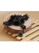 Gothic Fashion Retro Elegant Prom Black Lace Pearl Fox Hair Female Bracelet With Ring One Chain