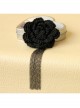 Gothic Retro Fashion Personality Exaggerated Black Big Flower Exaggerated Tassel Female Earrings
