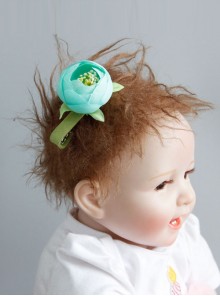 Fashion Leisure Baby Birthday Cute Sweet Green Flowers Children Cloth Hairpin