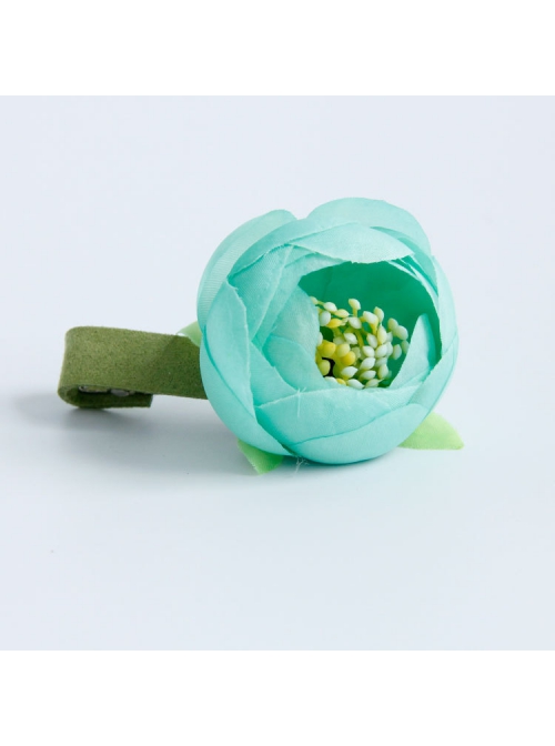 Fashion Leisure Baby Birthday Cute Sweet Green Flowers Children Cloth Hairpin