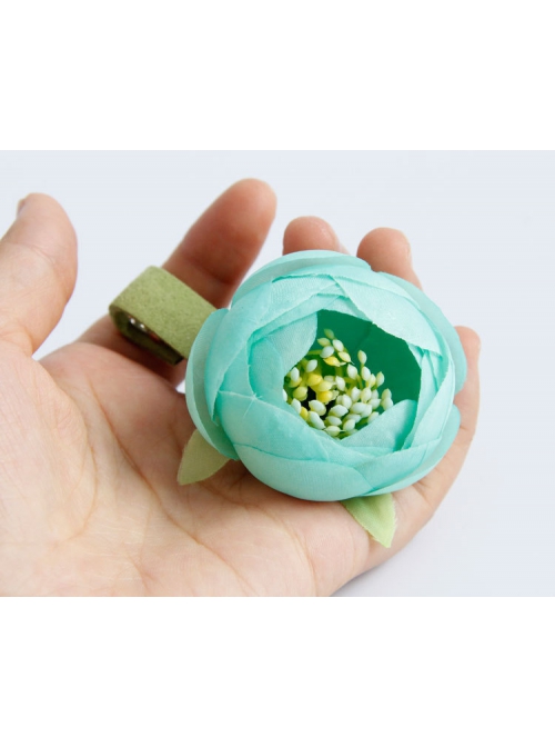 Fashion Leisure Baby Birthday Cute Sweet Green Flowers Children Cloth Hairpin