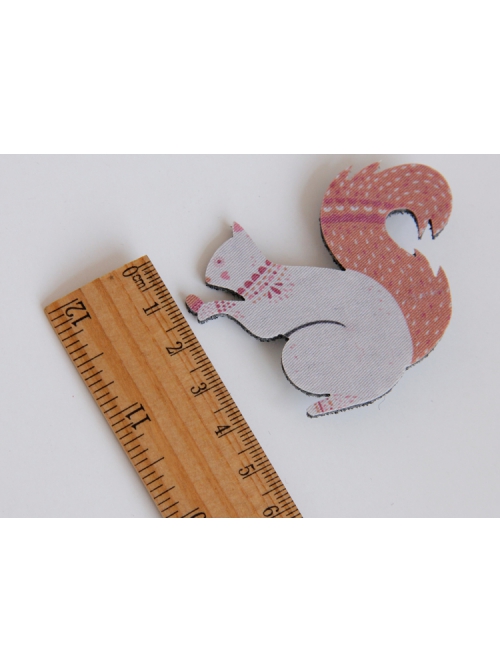 Fashion Casual Cute Christmas Pink Fabric Squirrel Male Female Brooch