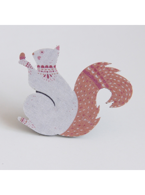 Fashion Casual Cute Christmas Pink Fabric Squirrel Male Female Brooch