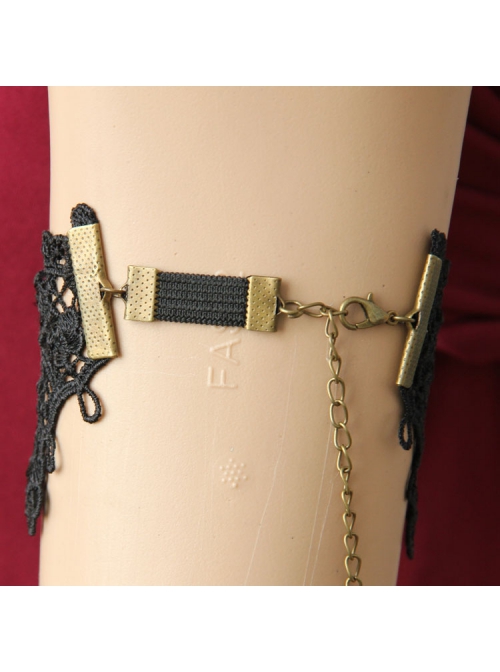 Palace Fashion Sexy Black Lace Drill Tassel Retro Bride Married Female Armband