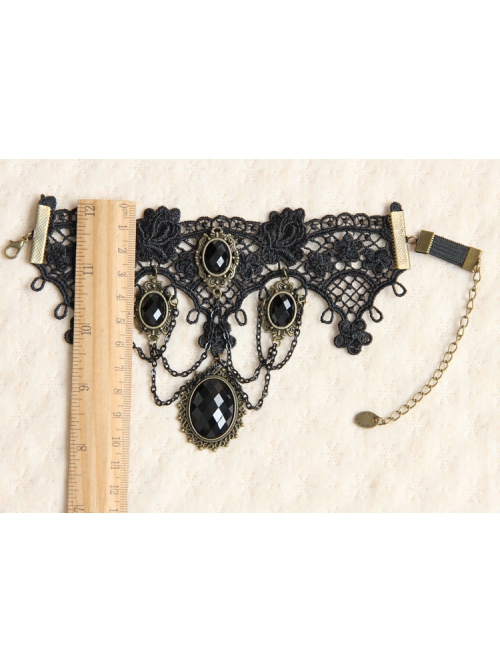 Palace Fashion Sexy Black Lace Drill Tassel Retro Bride Married Female Armband