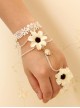 Retro Fashion Leisure Seaside Holiday White Flowers Bride Lace Female Bracelet