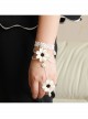 Retro Fashion Leisure Seaside Holiday White Flowers Bride Lace Female Bracelet