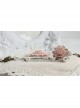 Fashion Retro Bride Personality Pink Flower White Lace Pearl Female Bracelet With Ring One Chain