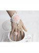 Fashion Retro Bride Personality Pink Flower White Lace Pearl Female Bracelet With Ring One Chain