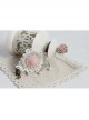 Fashion Retro Bride Personality Pink Flower White Lace Pearl Female Bracelet With Ring One Chain