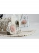 Fashion Retro Bride Personality Pink Flower White Lace Pearl Female Bracelet With Ring One Chain