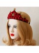 Fashion Christmas Red Rose Stars Garland Show Prom Party Bride Married Big Crown Headband