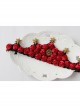 Fashion Christmas Red Rose Stars Garland Show Prom Party Bride Married Big Crown Headband