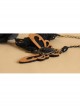 Retro Fashion Butterfly Bride Black Lace Rose Pearl Fabric Creative Bracelet With Ring One Chain
