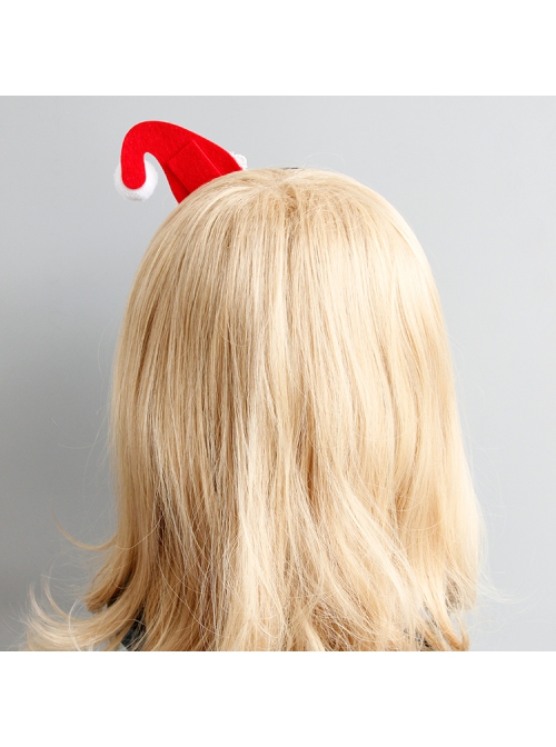 Fashion Personality Red Christmas Hat White Lace Cute Adult Christmas Party Prom Headband