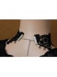 Retro Fashion Sexy Halloween Gothic Steam Punk Black Gear Lace Tassel Female Choker