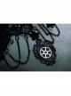 Retro Fashion Sexy Halloween Gothic Steam Punk Black Gear Lace Tassel Female Choker