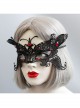 Retro Fashion Gothic Halloween Black Lace Butterfly Ruby Masquerade Party Female Mask