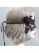 Retro Fashion Gothic Halloween Black Lace Butterfly Ruby Masquerade Party Female Mask