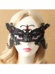 Retro Fashion Gothic Halloween Black Lace Butterfly Ruby Masquerade Party Female Mask