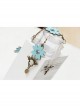 Fashion Elegant Blue Cherry Blossom Retro Tassel Handmade Female Long Earrings