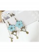 Fashion Elegant Blue Cherry Blossom Retro Tassel Handmade Female Long Earrings