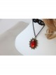 Retro Gothic Sexy Simple Female Fashion Ruby Black Lace Tassel Choker