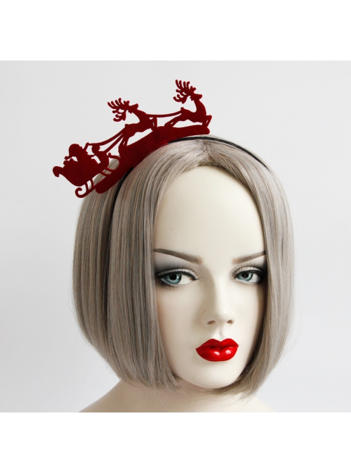 Fashion Retro Simple Christmas Holiday Wine Red Deer Adult Prom Party Headband
