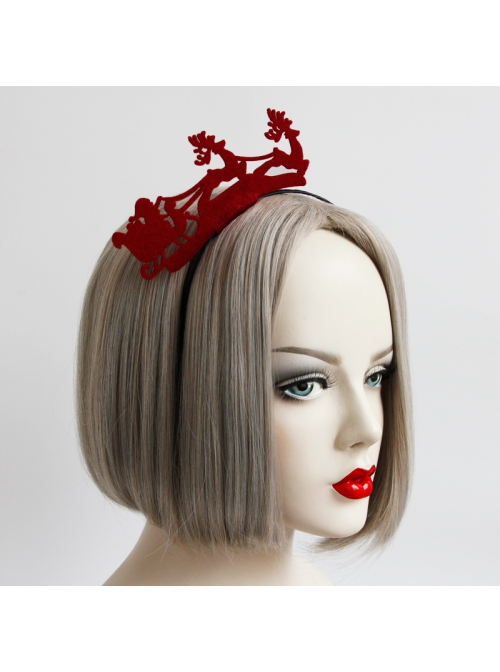 Fashion Retro Simple Christmas Holiday Wine Red Deer Adult Prom Party Headband