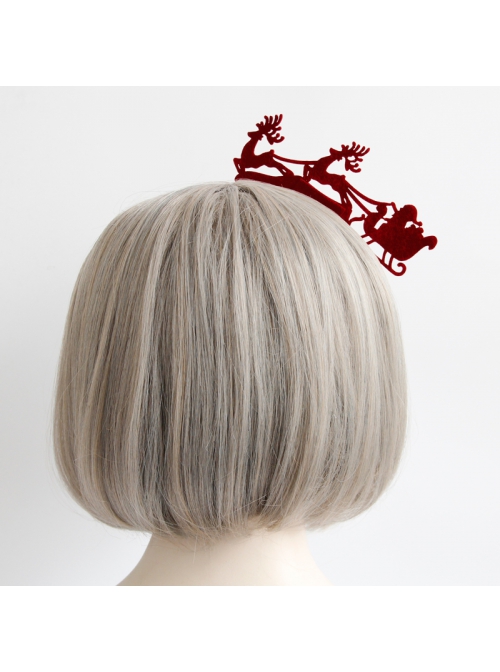 Fashion Retro Simple Christmas Holiday Wine Red Deer Adult Prom Party Headband