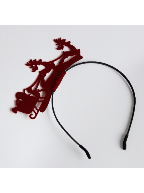 Fashion Retro Simple Christmas Holiday Wine Red Deer Adult Prom Party Headband
