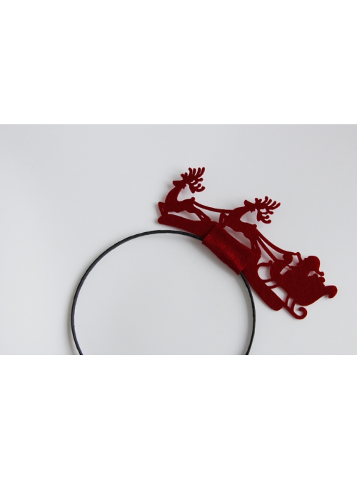 Fashion Retro Simple Christmas Holiday Wine Red Deer Adult Prom Party Headband