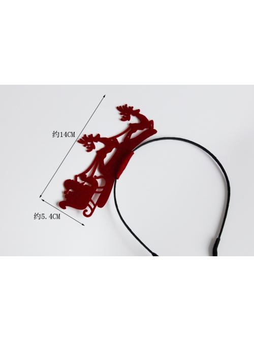 Fashion Retro Simple Christmas Holiday Wine Red Deer Adult Prom Party Headband