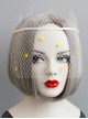Cute Fashion Yellow Star Adult Male Female Prom Christmas Halloween Party White Veil Mask