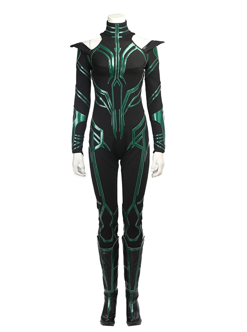 Thor Ragnarok Death Goddess Hela Style B Halloween Cosplay Costume Black Bodysuit