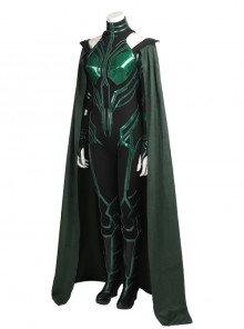 Thor Ragnarok Death Goddess Hela Halloween Cosplay Costume Green Cloak