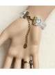 Fashion Lady White Pearl Grey Rose Flower Lace Female Retro Band Ring Bracelet