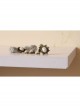 Fashion Lady White Pearl Grey Rose Flower Lace Female Retro Band Ring Bracelet