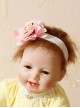 Fashion Holiday Birthday Pink Flowers Beige Bear Cute Baby Female Baby Headband