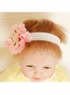 Fashion Holiday Birthday Pink Flowers Beige Bear Cute Baby Female Baby Headband