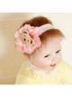 Fashion Holiday Birthday Pink Flowers Beige Bear Cute Baby Female Baby Headband