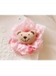 Fashion Holiday Birthday Pink Flowers Beige Bear Cute Baby Female Baby Headband