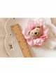 Fashion Holiday Birthday Pink Flowers Beige Bear Cute Baby Female Baby Headband