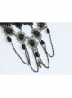 Fashion Retro Gothic Exaggerated Nightclub Party Sexy Black Lace Rose Flower Tassel Love Female Choker