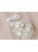 Palace Elegant Fashion Retro White Tassel Pearl Lace Female Anklet