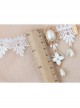 Palace Elegant Fashion Retro White Tassel Pearl Lace Female Anklet