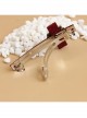 Gothic Fashion Exaggerated Retro Wine Red Rose Cross Vampire Bride Female Hairpin