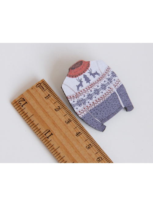 Fashion Personality Fun Christmas Cartoon Fabric Sweater Male Female Brooch