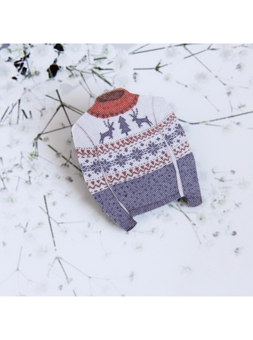 Fashion Personality Fun Christmas Cartoon Fabric Sweater Male Female Brooch