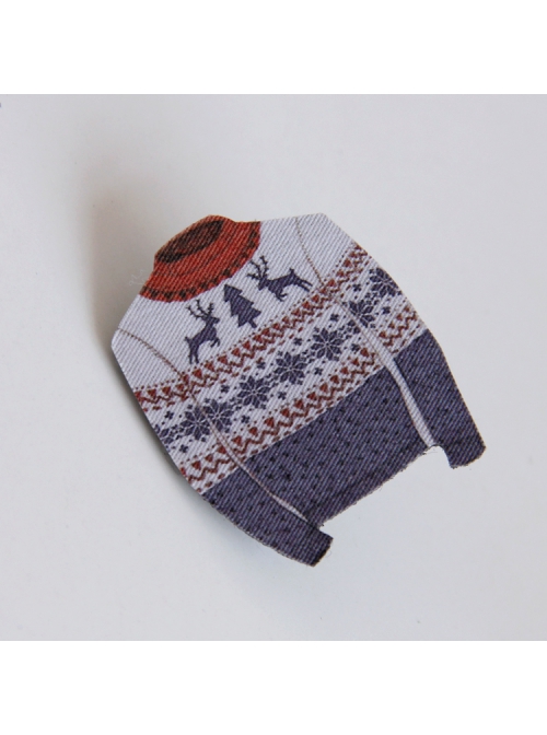 Fashion Personality Fun Christmas Cartoon Fabric Sweater Male Female Brooch